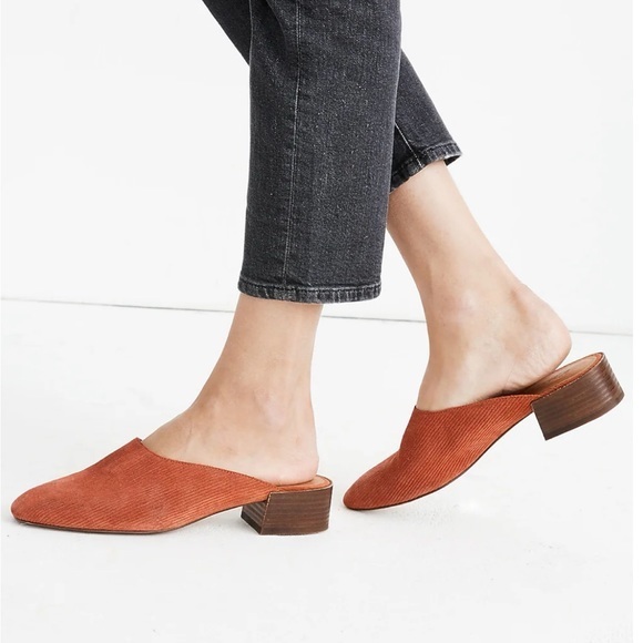 Madewell Shoes - Madewell The Alicia Mule in Corduroy Suede in Rust Brick